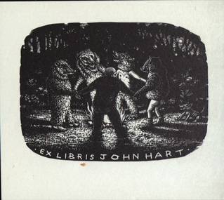 Artwork - bookplate, Ex Libris JOHN HART, not dated
