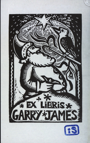 Artwork - bookplate, Ex Libris GARRY JAMES, not dated