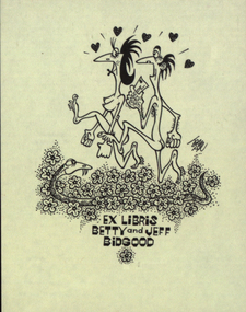 Artwork - bookplate, Ex Libris - Betty and Jeff Bidgood, not dated