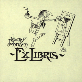 Artwork - bookplate, "Nancy Johnson - Ex Libris", not dated