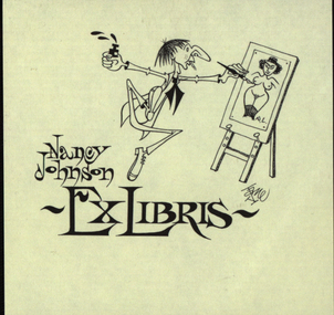 Artwork - bookplate, "Nancy Johnson - Ex Libris", not dated