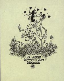 Artwork - bookplate, "Ex Libris - Betty and Jeff Bidgood", not dated