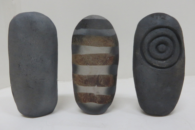 Ceramic, Nine Blackware Installation Pieces by Virginia Jones