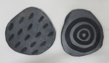 Ceramic, Blackware slabs by Virginia Jones