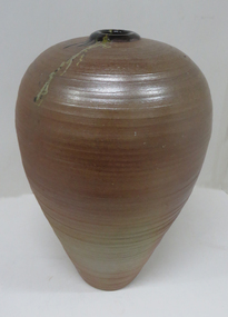 Ceramic - Artwork - Ceramics, Ana-Gama Wood Fired Iron Stoneware Pot with Natural Flyash Glazing by Les Clough, c1982
