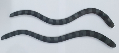 Two blackware stick forms
