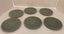 Six light celadon green saucers