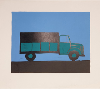 Work on paper, 'Green Truck' by Bob Jenyns