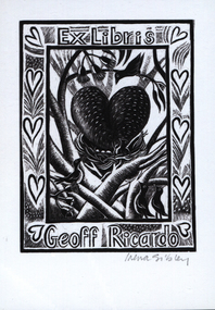 Work on paper - Artwork - Bookplate, Ex Libris Geoff Ricardo