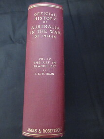 Book, C.E.W. Bean, Official History of Australia in the War/ The Australian Imperial Force in France 1917