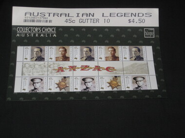 Memorabilia - Commemorative Stamps "Australian Legends", The Last Anzacs, Australia Post, 21 January, 2000