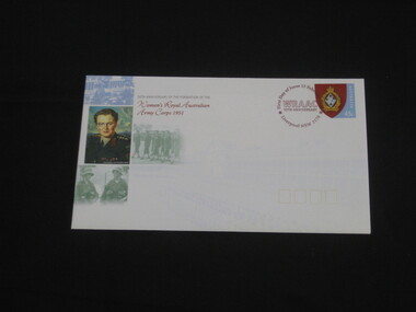 Memorabilia - First day cover envelope and stamp, 50th Anniversary of the formation of the WRAAC 1951