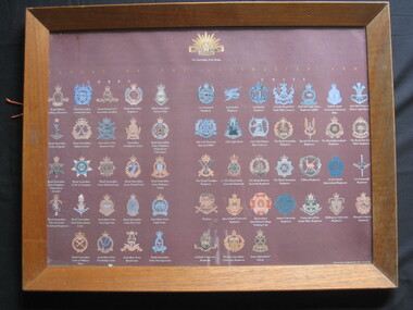 Poster - Framed Poster, Framed poster depicting Badges of the Australian Army - Corps - Units