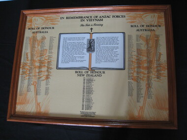 Print - Framed Print, In Remembrance of ANZAC Forces in Vietnam
