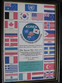 Memorabilia - Framed Certificate of Apprieciation