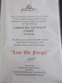Certificate - Certificate of Thanks, 27-07-2017