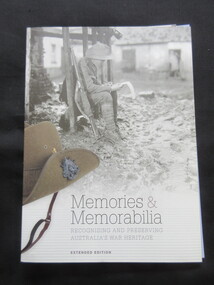 Book, Commemoration Branch Department of Veteran Affairs, Memories and Memorabilia
