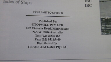 Book, Topmill Pty Ltd, Australian Seapower - Destroyers