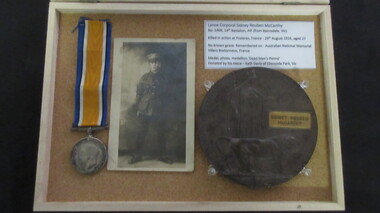 Memorabilia - Framed Display, Lance Corporal Sidney Reuben McCarthy