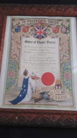 Certificate, "In Freedoms Cause"