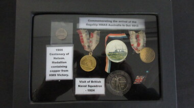 Memorabilia - Framed Display of medal, badges and medallion