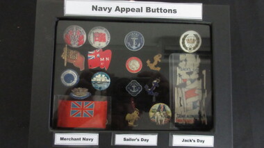 Memorabilia - Framed display of Naval Appeal Buttons