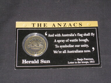 Souvenir - Medalion on Card, THE ANZACS