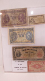 Currency - Display of Japanese World War 2 occupation currency