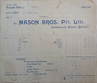 Administrative record (item) - Frank Egan (Redbank) Invoice Collection 1920-1957 from Bendigo businesses, 1920-1957