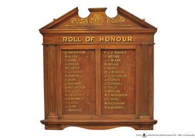 Honour Board, SMRC / Roll of Honour, 1917