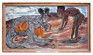 Oil Painting, Untitled (Man with Kangaroo), No Date