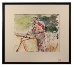 Gouache Painting, Painting with Clif, 1979