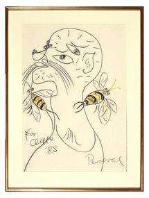 Drawing, For Cliffe '85 (Male Head with Bees), 1985