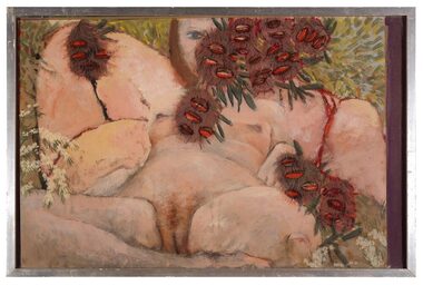 Gouache Painting, Nude with Banksias, 1976