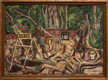 Oil Painting, Untitled (Mining Scene), 1967
