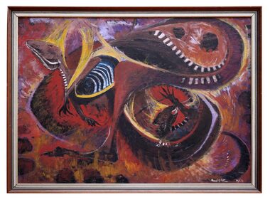 Oil Painting, Death of a Wombat, 1989