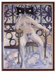 Oil Painting, Male Nude - Double Axe Head, 1984