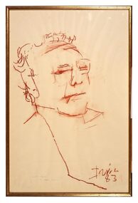 Conte Drawing, Portrait of Clif, 1983