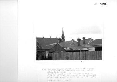 Photograph, View from Russell Street, of the rear 'Spencecroft' in 1988