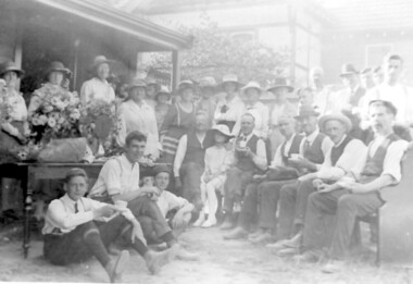 Photograph, Working bee at Holy Trinity, c 1922, 1922