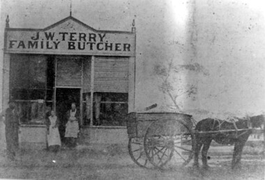 Photograph, J W Terry Family Butcher's Shop, Surrey Hills, c1885, c1885