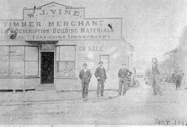 Photograph, W J Vine, timber merchant and ironmonger, c1899