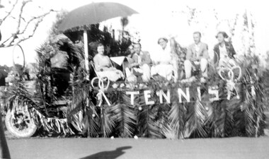 Photograph, Tennis club float for Empire Day celebrations, circa 1935, c1935