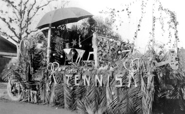 Photograph, Tennis club float for Empire Day celebrations, circa 1935, 1935