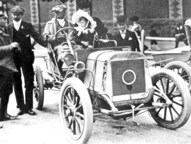 Photograph, Harley Tarrant and his 1905 Tarrant car, 1905