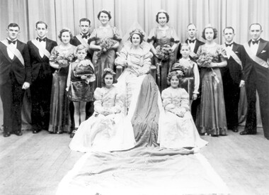 Photograph - Holy Trinity Surrey Hills Tennis Queen Carnival, Queen and court, 1940, 11 June 1940