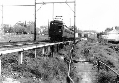 Photograph, At Surrey Hills - Railfan tour to Belgrave for the South Pacific Electric Railway Group, 1 October 1966
