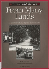 Book, Voices and stories from many lands: a century of change in Boroondara, 2001