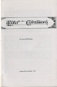 Book, Early Canterbury, 1994
