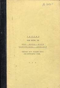 Book, Box Hill Historical Society, Papers read before the Box Hill Historical Society: together with research notes and contributed items, Vol. I 1964-68, 1968
